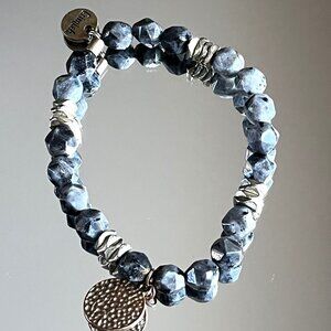 Erimish Stone Quartz Neutrals Beaded Stretch Bracelet Stackable